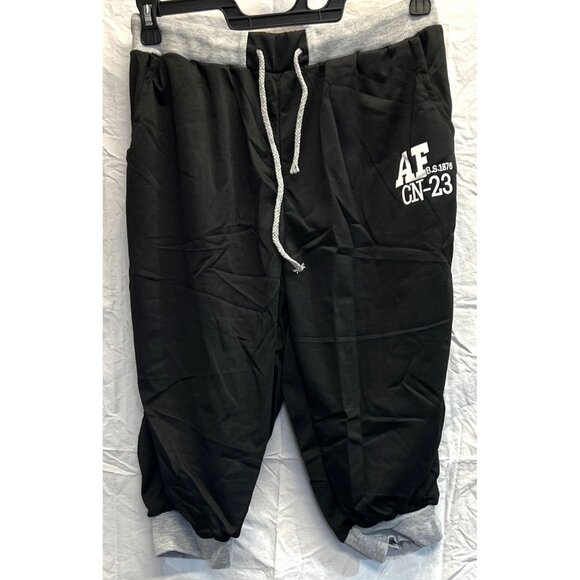 2Pc Mens AF CN-23 Black T-Shirt & Short Pants Jogger Set XXL - Picture 3 of 4